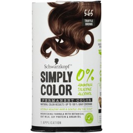 Schwarzkopf Simply Color Hair Color 5.65 Truffle Brown, 1 Application - Permanent Hair Dye for Healthy Looking Hair without Ammonia or Silicone, Dermatologist Tested, No PPD & PTD
