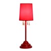 Simple Designs LT3018-RED Table Lamp with Fabric Shade and Hanging