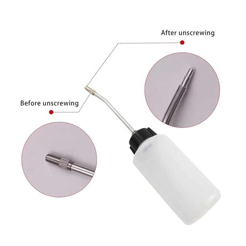 Needle Oiler, 120ml Oil Dispenser with Long Angled Spout,Screw on