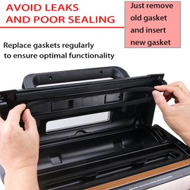 ziHenryDa 4 Pack Foam Replacement Gaskets compatible with Deluxe Food VS-12 Vacuum Sealer,Replacement Gaskets for Deluxe Food VS-12 Vacuum Sealer (13.5 * 1.76 * 0.36)