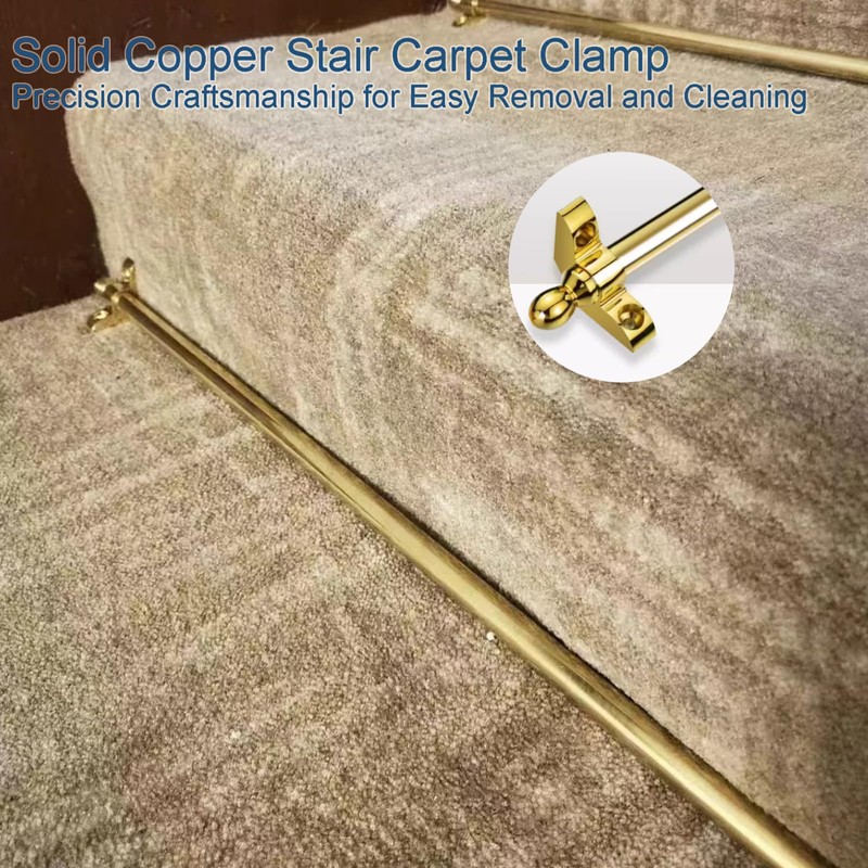 HIYOUGO 31" Stair Rods, Oval Finial Runner Rods for Fixed