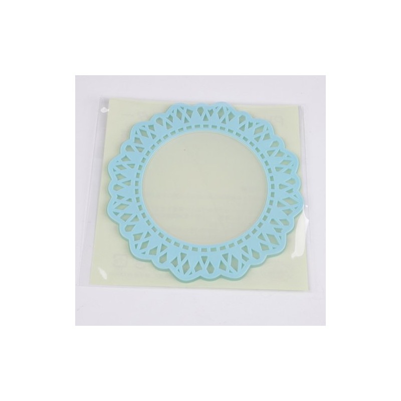 Antique Lace Wind Vinyl Coasters Clear x Blue Diameter 100 mm