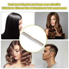 VOCOSTE Hair Comb Untangling Dressing Comb for Hair Styling Stainless Steel 18cm Black