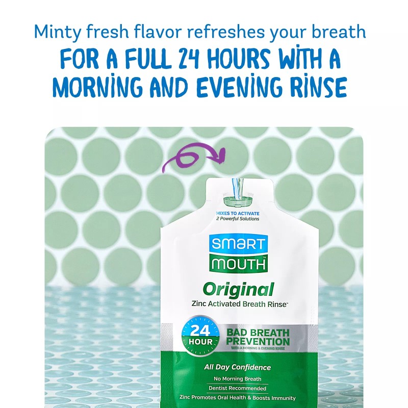 SmartMouth Activated Mouthwash, Travel Packs, Fresh Mint, 20 Pack