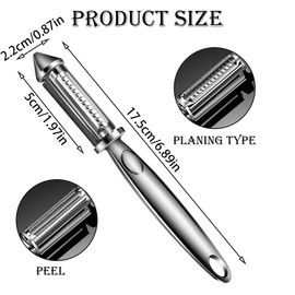 1 Pack Julienne Peeler, Vegetable for Kitchen, Carrot Shredder - Dual-Use Stainless Steel (Slicer & Peeler), 17.5x2.2cm