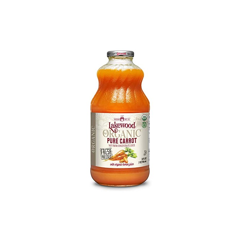 Lakewood Organic PURE Carrot Juice, 32 Fl Oz (Pack of