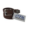 CTM® Men's Elastic Braided Stretch Belt with Silver Buckle, M