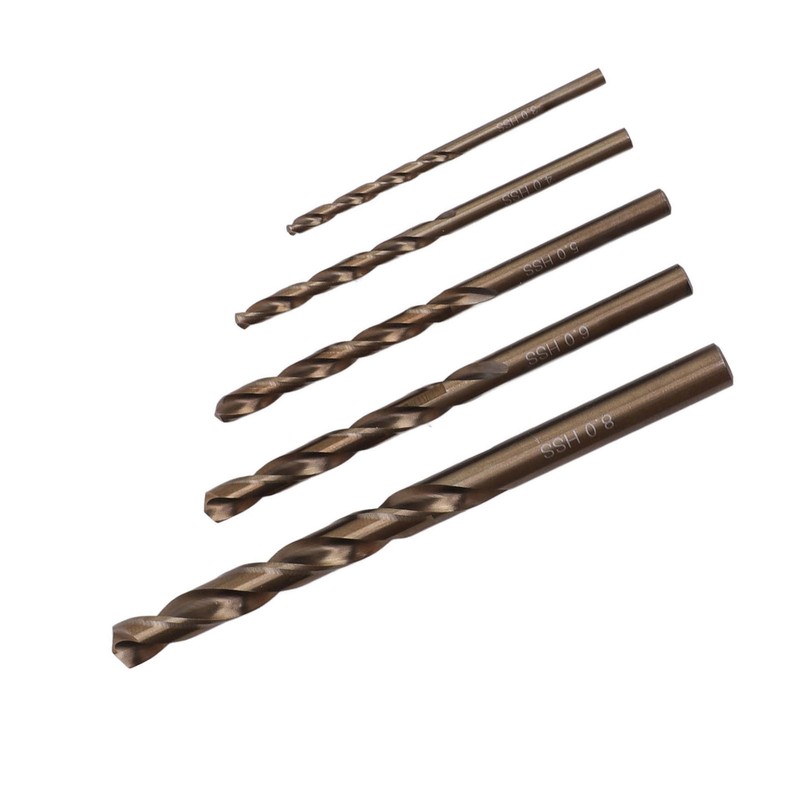 5Pcs Straight Shank Twist Drill Bit HSS 3 4 5