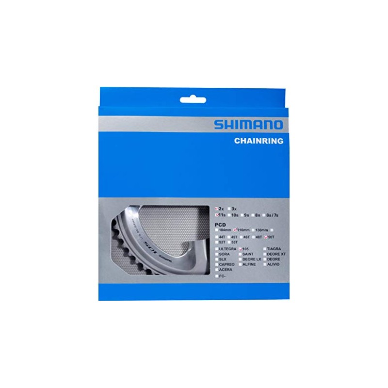Shimano FC-5800 chainring 34T-MA for 50-34T, silver silver