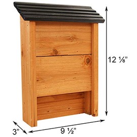 Woodlink Wooden Bat Shelter with Black Roof, 15 bats