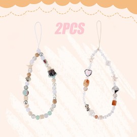 2pcs Starfish Beaded Camera Wrist Straps, Cute Phone Chain Lanyard Starfish Bracelet Charm Women Phone Camera Bag Beach Themed Keychain Decoration Accessories and Gifts