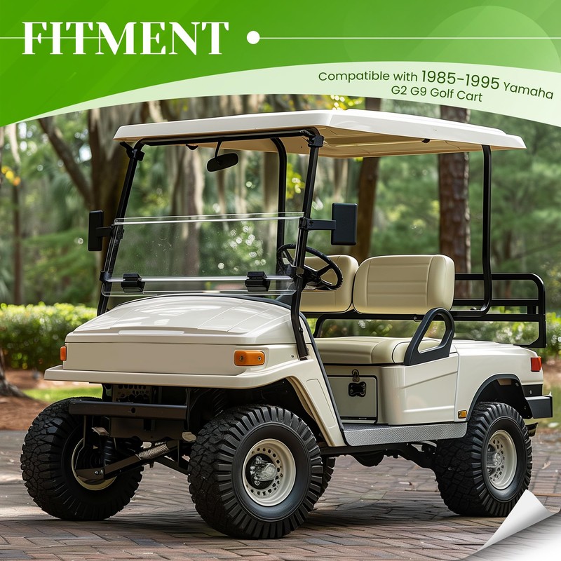 HECASA Clear Windshield Compatible with 1985-1995 Yamaha G2/G9 Models Golf