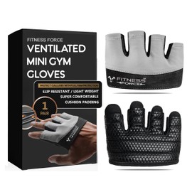 FITNESS FORCE Workout Gloves for Men & Women Partial Weight Lifting Non-Slip Gym Gloves, Lifting Grip for Calluses Guard Fingerless Exercise Gloves with Full Palm Protection