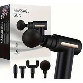 Mini Massage Gun, 6 Speed Deep Tissue Massager, 4 Heads, 3200 RPM, USB-C Rechargeable Battery, Quiet Portable Design