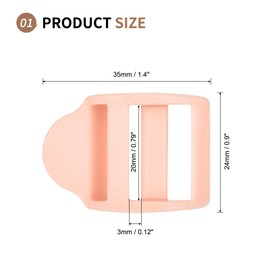 SUIKIHUM 10 Pack Plastic Ladder Slider, 1 Inch(25mm) Backpack Buckle Tri-Glides Clip, Adjustable Curved Buckle for Strap, Pink