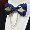 Manoble Men’s Tuxedo Adjustable Metal Golden Wings Two Layer Neck