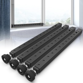 WooFog Window Security Bar, Sliding Door Security Bar, Upgrade 17-33 inch Window Lock Bar with Adjustable Feet for Child Safety/Burglar, Window Stoppers for Sliding Windows/Patio Door (Black-4 PCS)