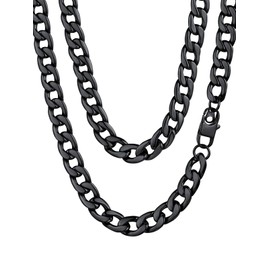 Punk Long Neck Chains Stainless Steel Chunky 12 mm Cuban Link Curb Chain Necklace for Male, Length 30Inch