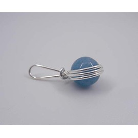 Necklace Pendant Tendre Gemstone Jade Aquamarine Silver Plated