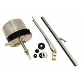 Pirate Mfg Universal 12V Stainless Steel Windshield Wiper Motor Kit, for Hot Rod, Off-Road