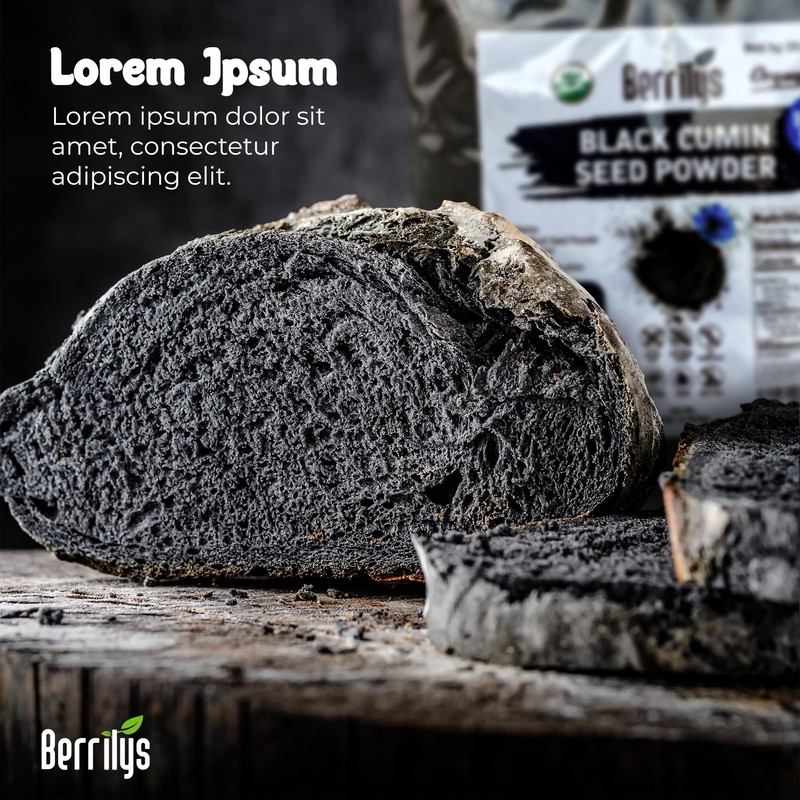 Black Cumin Seeds Powder, Organic, Berrilys, Ground, Also Known As