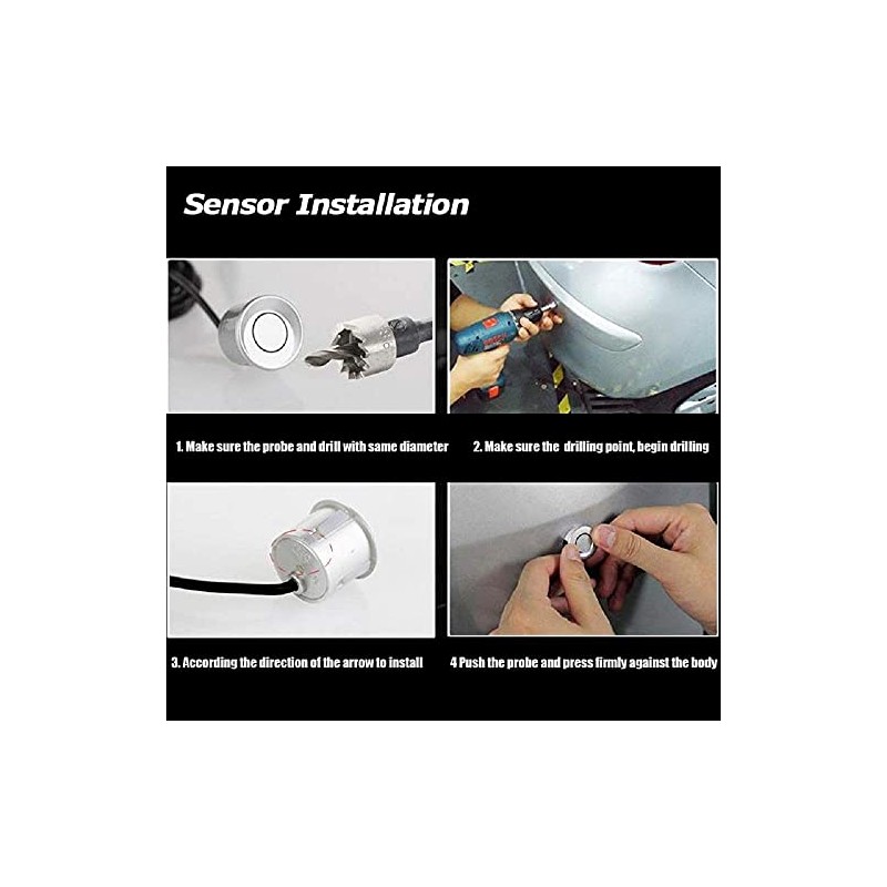 Car Reverse Parking Radar System 8 Reversing Sensors Kit with