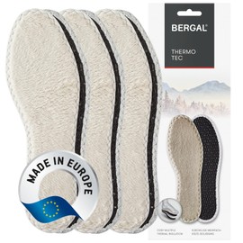 BERGAL THERMO TEC 3 Pairs of Winter Insoles with Aluminium Cold Insulation, Warming Winter Insoles with Multiple Cold Insulation, Warm Shoe Insoles, Thermal Sole for Long-Lasting Warm Feet, Size 38