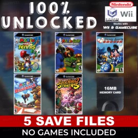 Unbranded Mario Superstar Baseball Strikers Tennis Save GameCube Memory Card 100% Unlocked