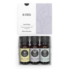 Edens Garden De-Stress Essential Oil 3 Set Best 100% Pure Aromatherapy Kit (for Diffuser & Therapeutic Use), 10 ml