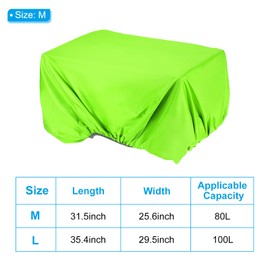 PATIKIL 80L Bicycle Rear Rack Rain Cover, Bike Trunk Rain Cover Waterproof Cycling Rain Cover for Mountain Cycling Hybrid Bike, M, Grass Green