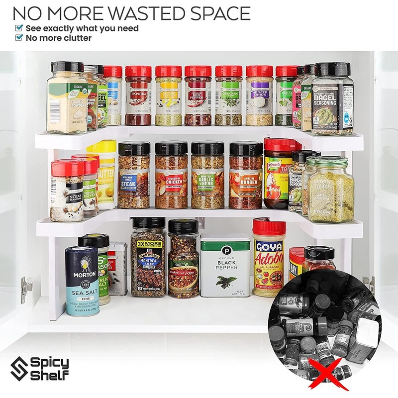 Spicy Shelf Deluxe - Expandable Spice Rack and Stackable Cabinet