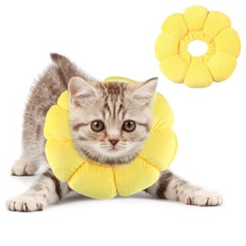 Cat Collar, Soft Collar for Cats, Adjustable Cat Collar, Sunflower Cat Collar for After Surgery, for Small Dogs and Cats
