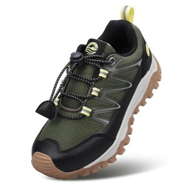 Eggseed Jungen Schuhe rutschfeste Wanderschuhe Atmungsaktive Low-Top Turnschuhe Straße Trail Running Schuhe Khaki Größe 39