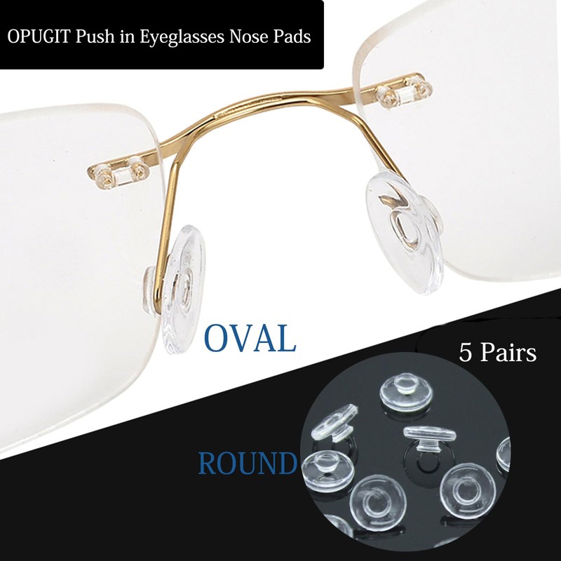 5 Pairs Eyeglasses Nose Pads Round Push in Nose Pieces,Slide