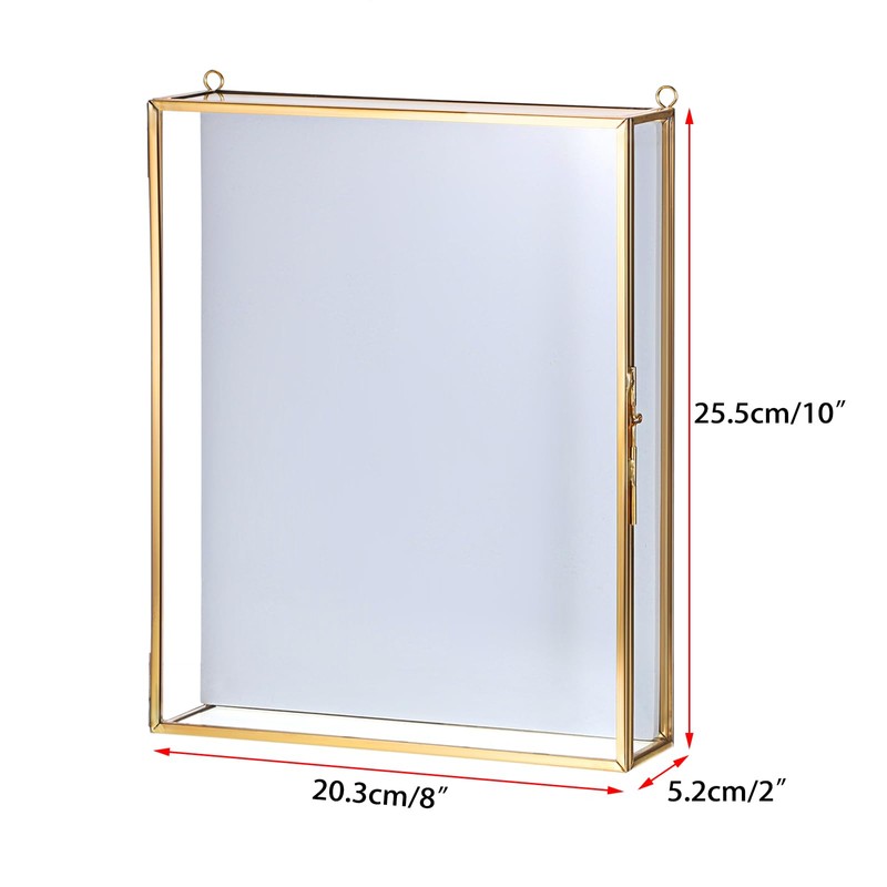 JUXYES 8x10 inches Gold Shadow Box Frame Dustproof Display Case