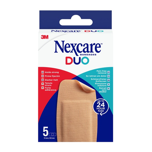 Nexcare Duo Maxi Plasters 51 mm x 102 mm Pack of 5