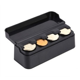 Coin Storage Box Car Portable Plastic Coin Holder Money Container for Car, Truck, RV Interior Accessories