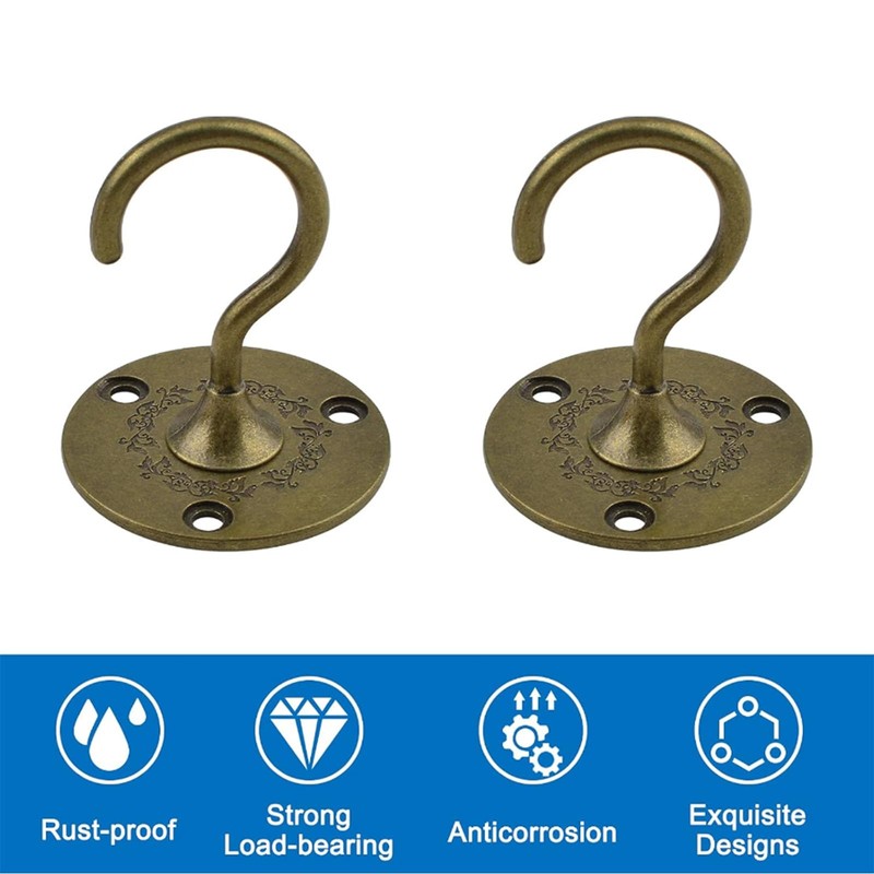 INCREWAY Wall Mount Ceiling Hooks, 4PCS Sturdy Hanging Chandelier Plate