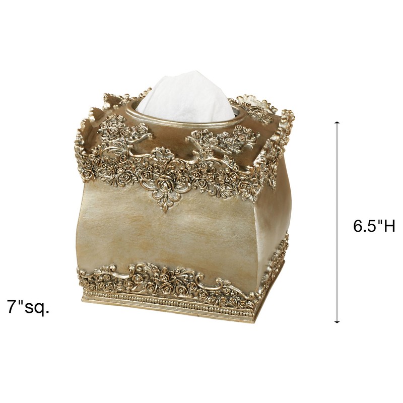 Victoria Rose Satin Gold Tissue Cover for Bathroom or Decorative