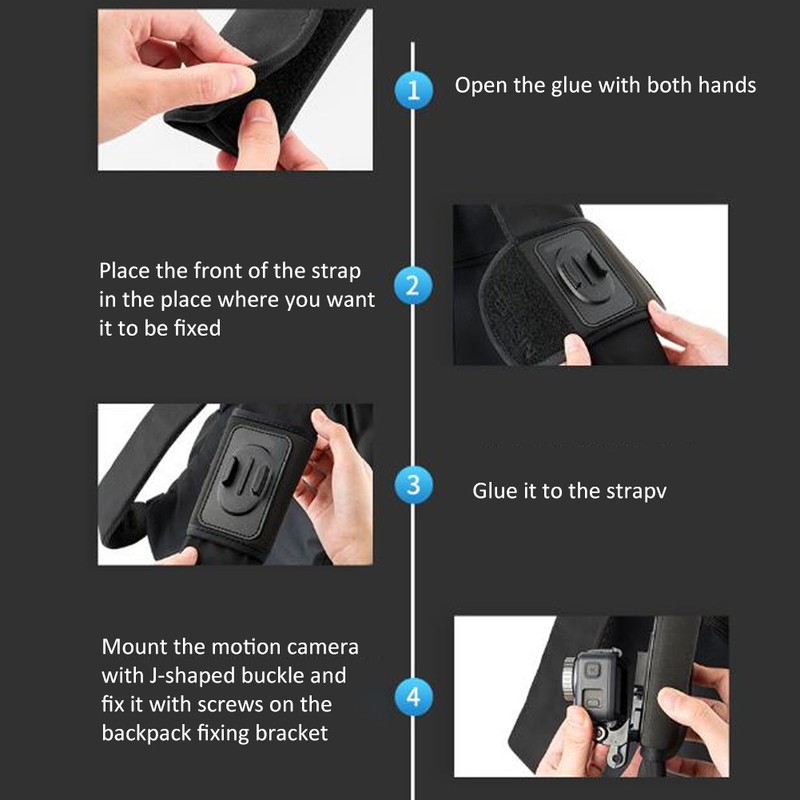 TELESIN Backpack Shoulder Strap Mount Holder for GoPro Action Cameras(GPBPM003）