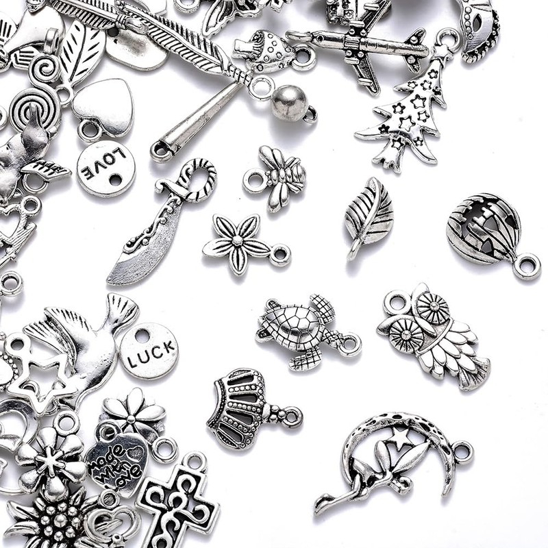 Echoed Elegance Silver Cute Charms Bulk for Bracelets Jewelry Making