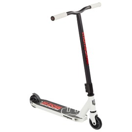 Mongoose Rise 100 Freestyle Stunt Trick Scooter, Lightweight Alloy Deck & Heavy-Duty Frame Up to 220 lbs., Bike-Style Grip, High Impact 100mm Wheels, White/Red