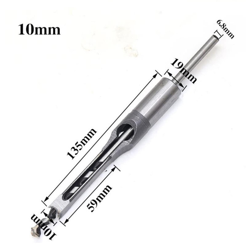 Michear Woodworking Square Hole Drill Bit 8mm Auger Mortise Chisel