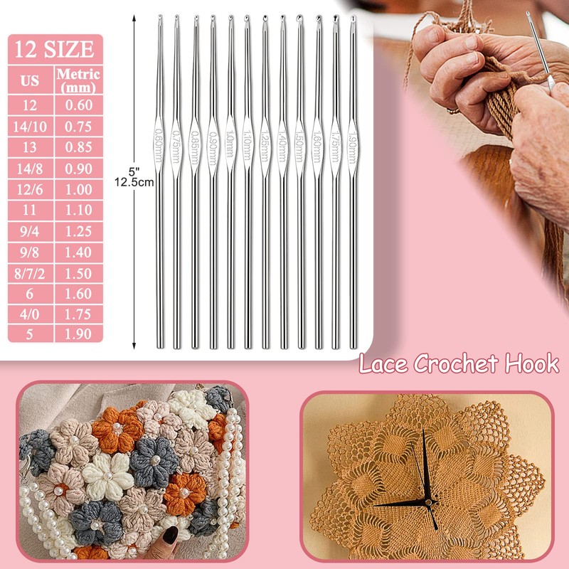Cooapy Crochet Hook Set with Wool for Crocheting, 58 Pieces