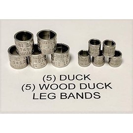 Decoy Outdoors 10 (Ten Bands) - (5) Duck Leg Bands and (5) Wood Duck Leg Bands, Add to Your Duck Call Lanyard or Mount