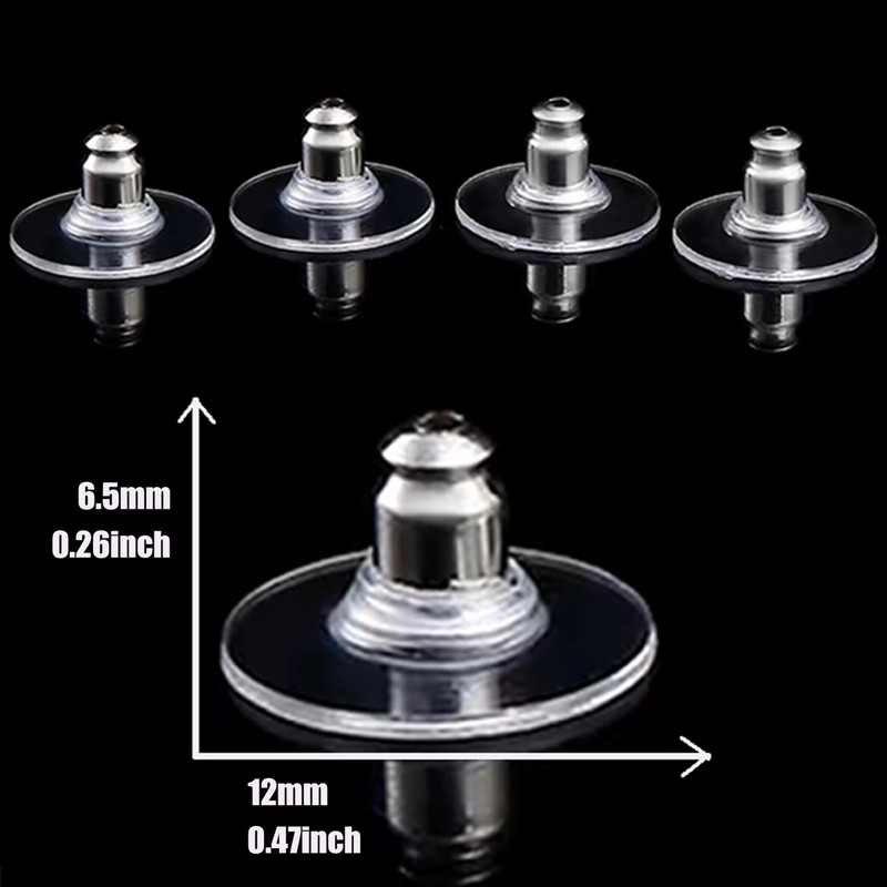 Bullet Clutch Earring Backs for Studs, Pad Rubber Earring Stoppers,