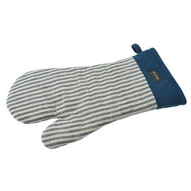 Hampton - Denim and Grey Stripe - Oven Glove / Gauntlet - 100% Cotton