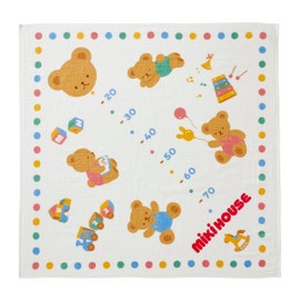 Miki House 46-8362-496 Height Meter, Gauze Bath Towel, Bath Towel, Bath, 100% Cotton, Made in Japan, 35.4 x 35.4 inches (90 x 90 cm), Baby Preparation, Baby Girls, Kids, Baby Clothing, Baby Shower,
