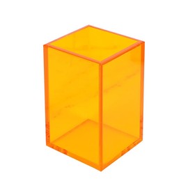 Acrylic Pen Pencil Holder Orange Transparent Acrylic Storage Organiser Non-Slip Pen Holder For Desk Office/School/Home Accessory,7 * 7 * 10cm