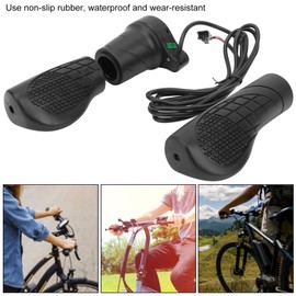 Electric Bike Half Twist Handle, Rubber Throttle Handle Left SM Joint for Electric Bicycle Mountain Bike Modified Accessories 76x